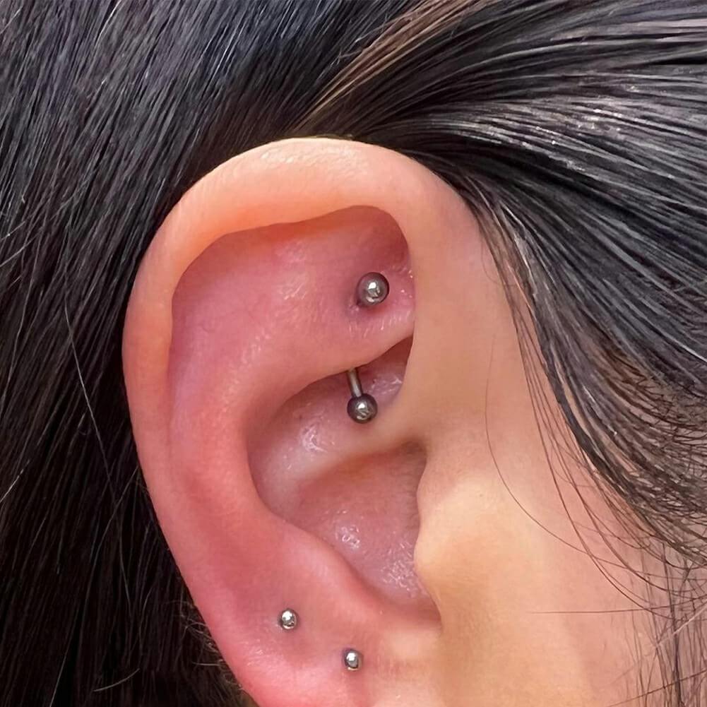 14G 2PCS Internally Threaded Titanium Eyebrow Rings