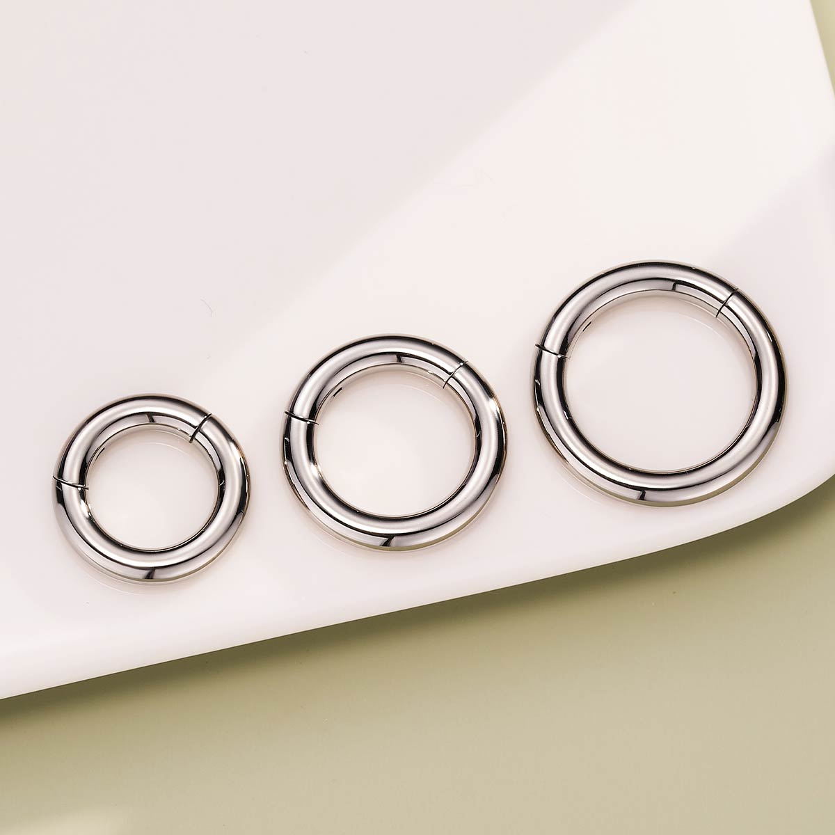 10G Septum Ring Titanium Hinged Segment Hoop