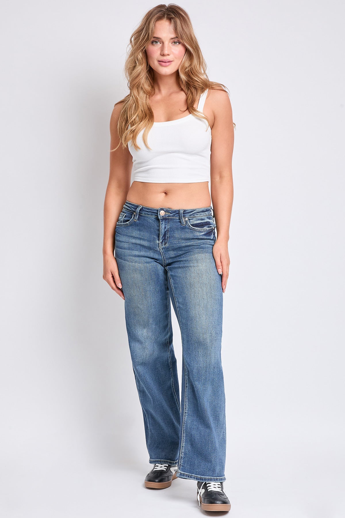 Women's Luxe Mid Rise Wide Leg Jeans