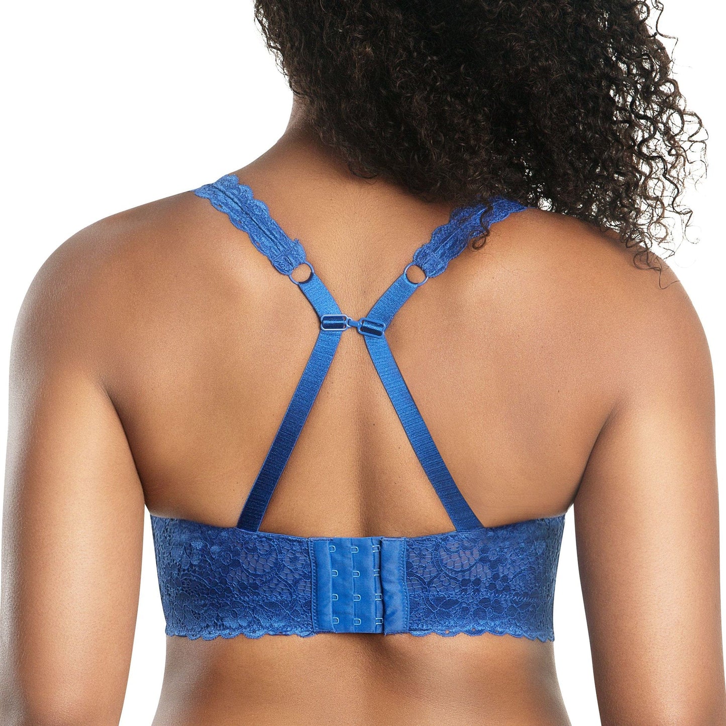 PARFAIT Adriana P5482 Women's Curvy and Full Bust Supportive Wire-free Lace Bra  - Sapphire