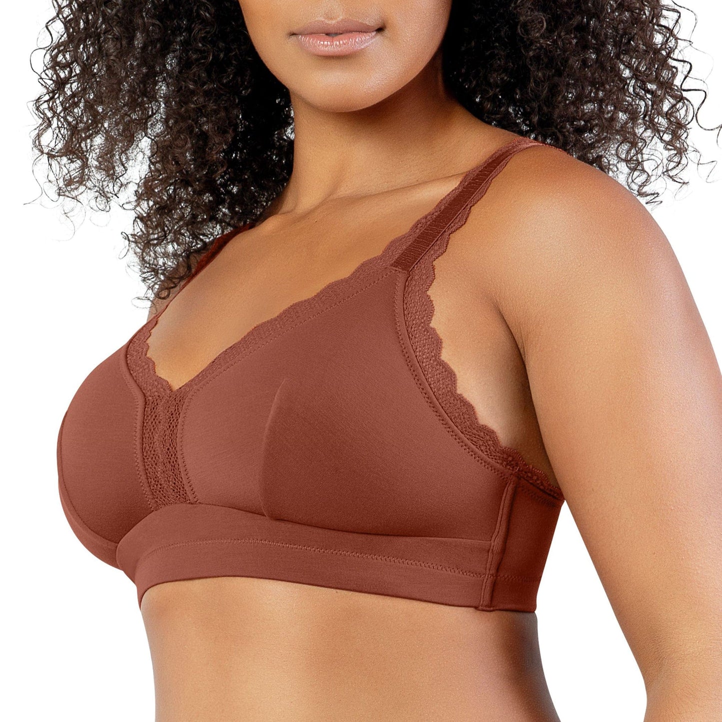 PARFAIT Dalis P5641 Women's Full Busted and Curvy Wire Free Bralette  - Spice
