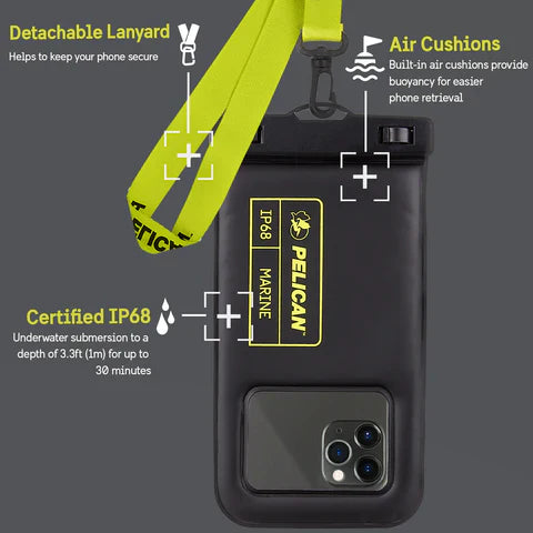 Pelican Marine Waterproof Floating Pouch (Black / Yellow) - CLEARANCE / FINAL SALES