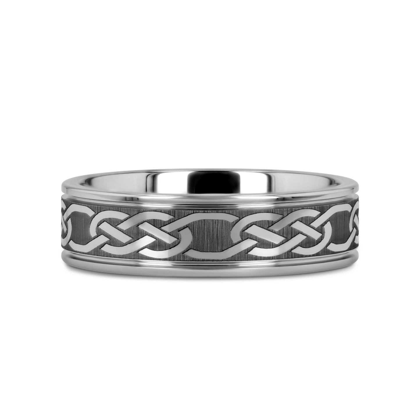 PALATINE Laser Engraved Tungsten Ring with Celtic Pattern - 6mm - 10mm