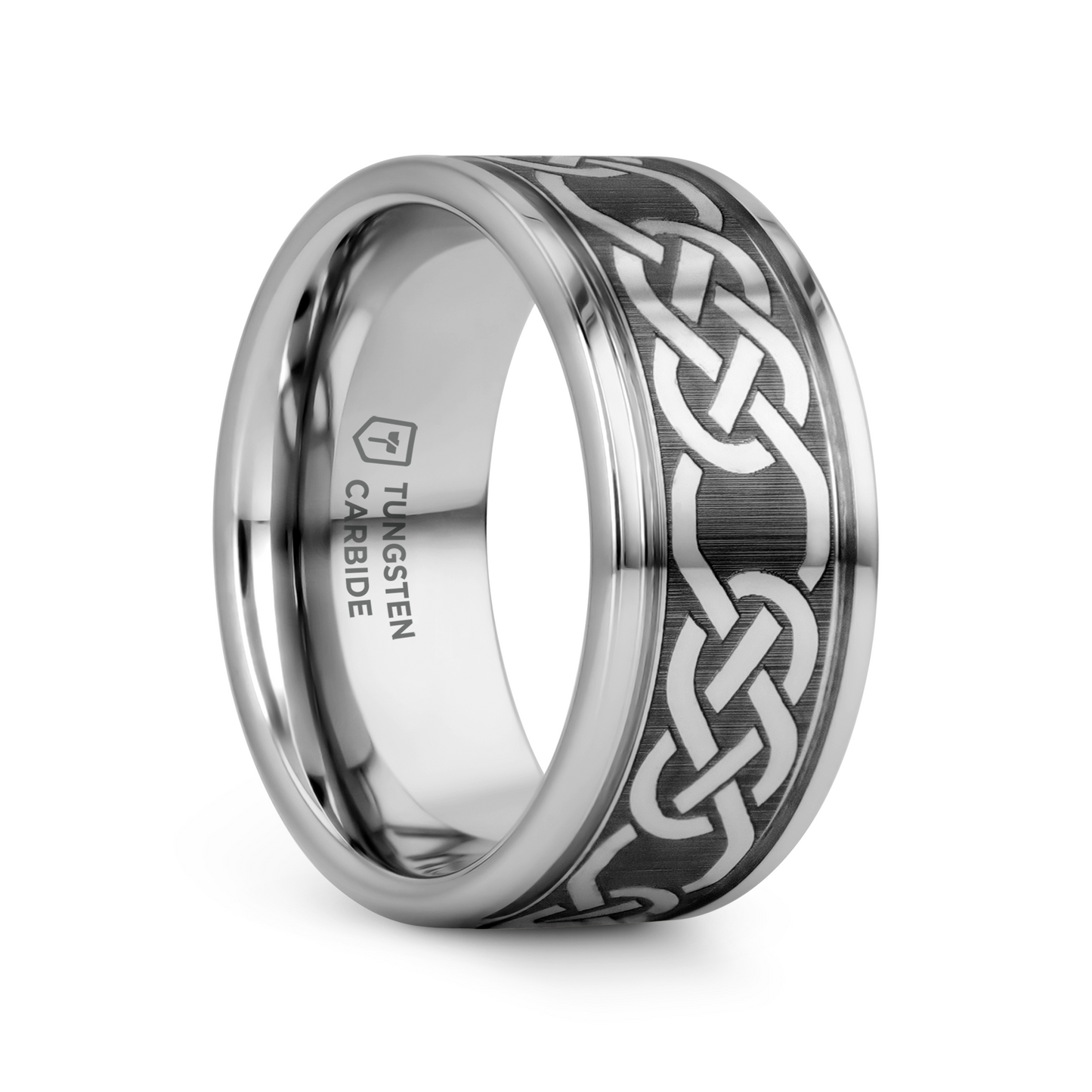 PALATINE Laser Engraved Tungsten Ring with Celtic Pattern - 6mm - 10mm
