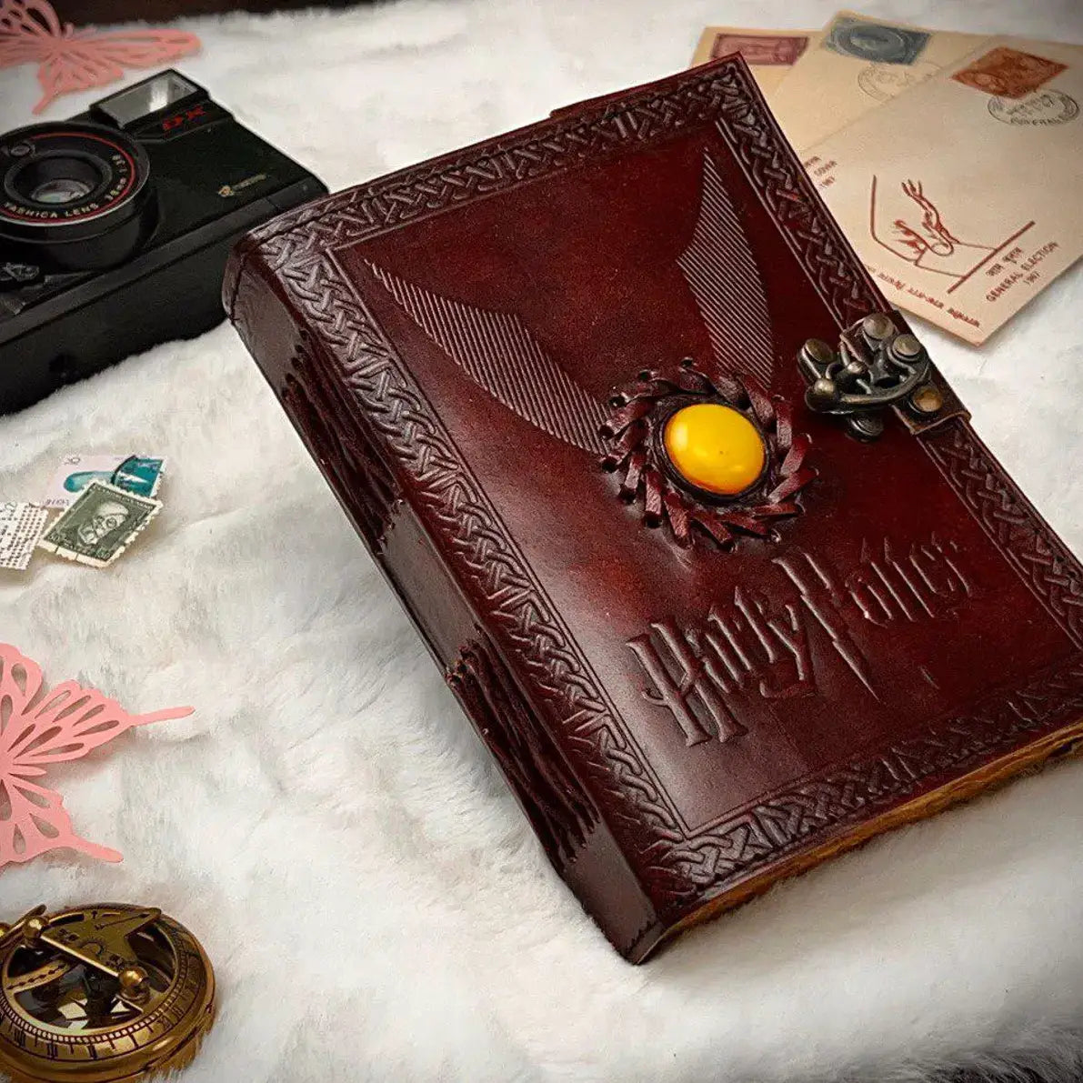 Leather Journal Blank Vintage Notebook