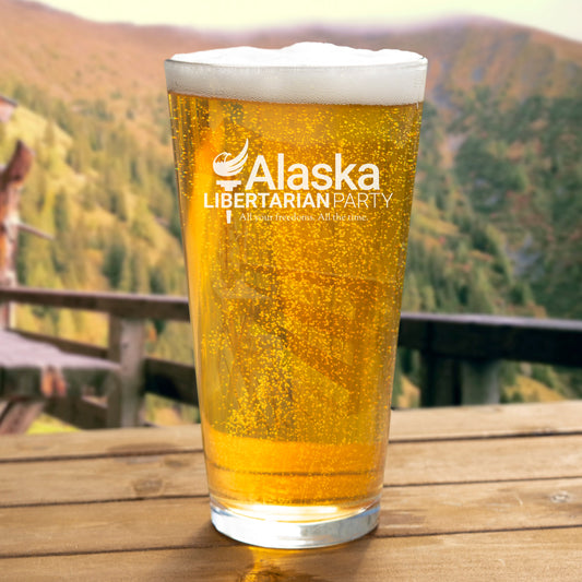 Alaska Libertarian Party Pint Glass