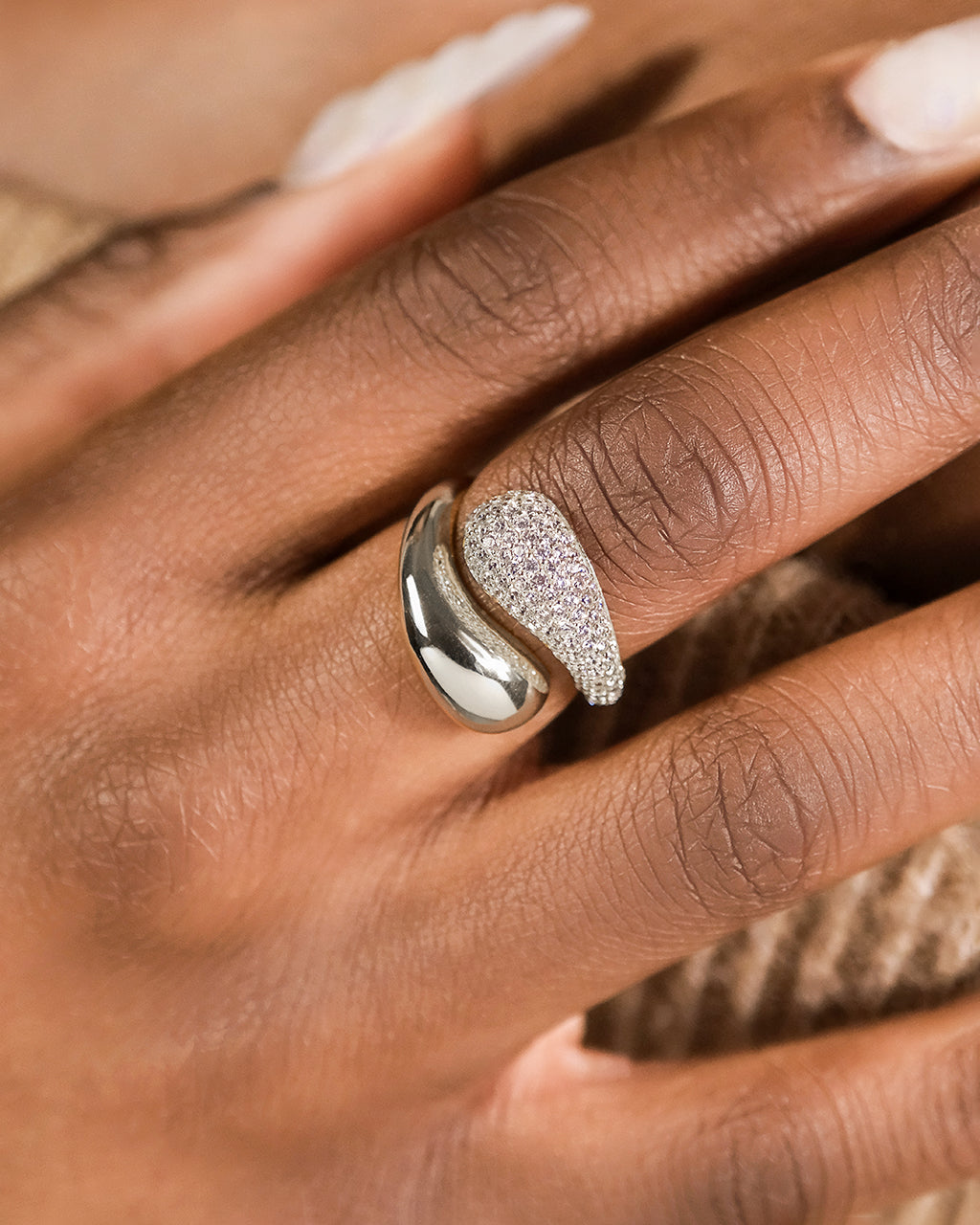 Sterling Silver Cecilia CZ Open Ring
