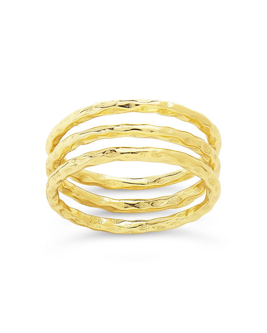 Textured Triple Band Ring Set