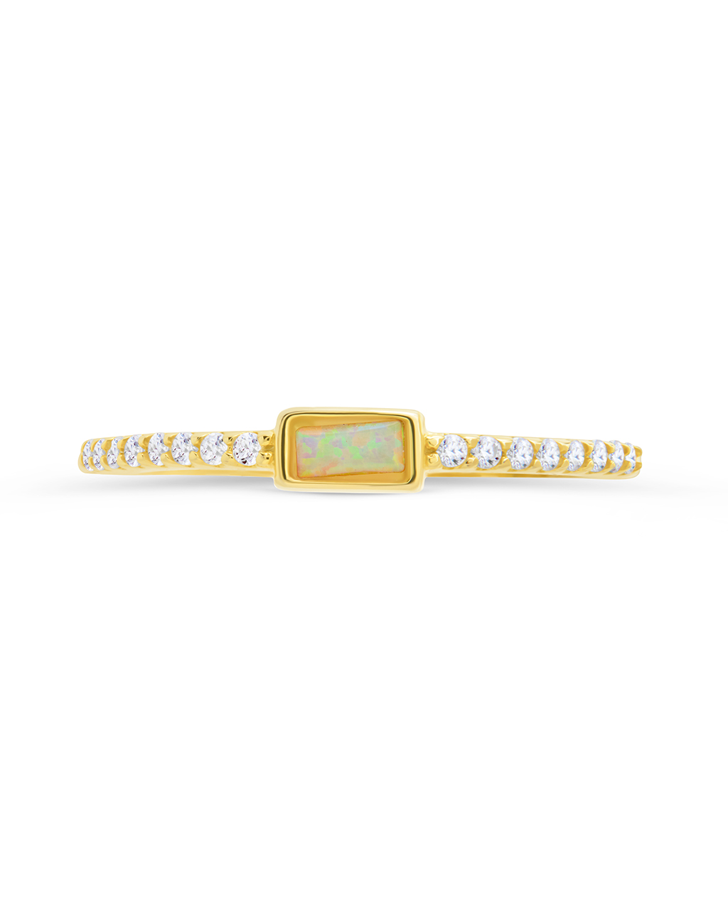 Sterling Silver Corrine Opal & CZ Ring