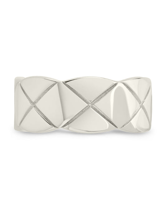 Sterling Silver Audrey Quilted Textured Ring