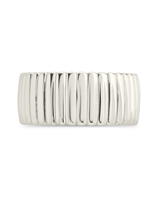Sterling Silver Robyn Ribbed Band Ring