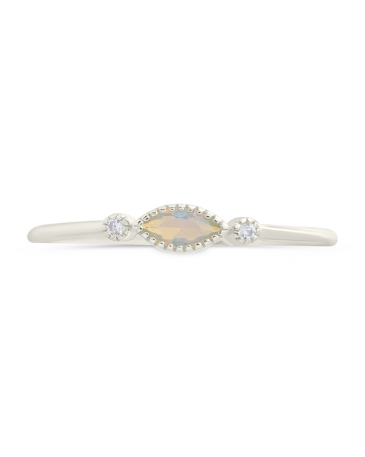 Sterling Silver Karina CZ Mother of Pearl Ring