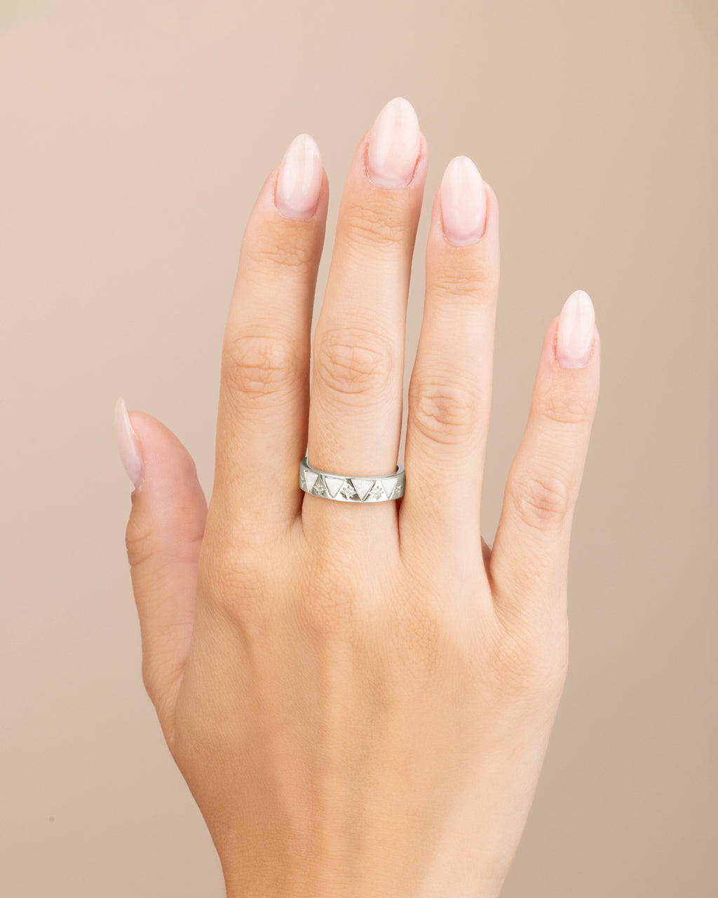 Sterling Silver Ashley Opal Trinity Band Ring