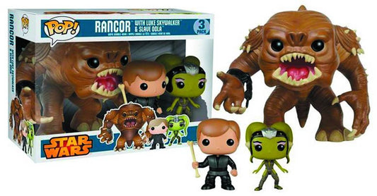 Pop! Vinyl: Star Wars - Rancor with Luke Skywalker & Slave Oola 3-Pack (2016 Release)