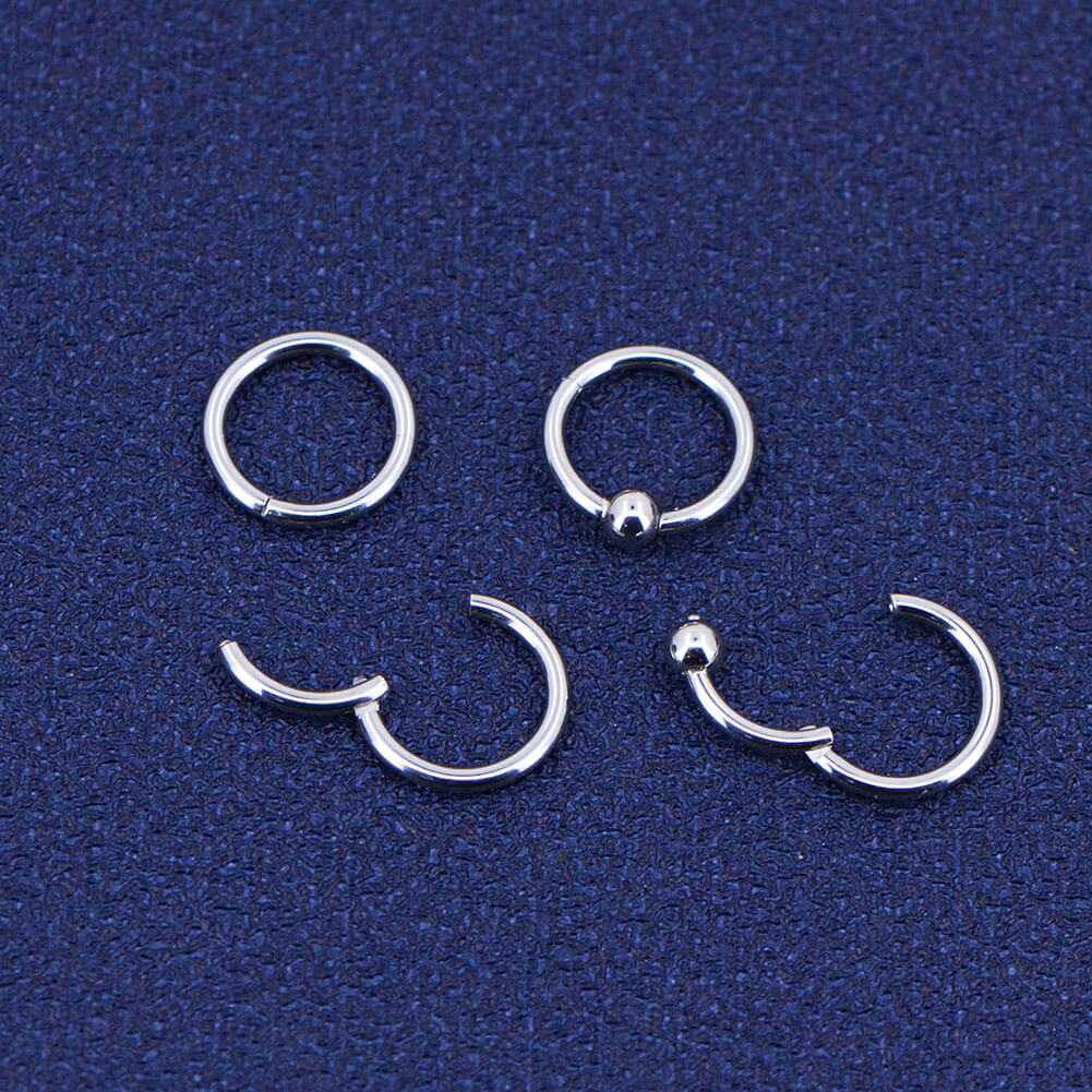 2PCS Classical Hinged Segment Septum Rings