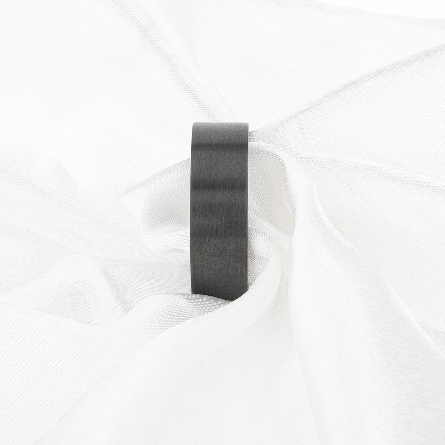 SAN BERNARDINO Brushed Finish Flat Black Titanium Men’s Wedding Band - 6mm & 8mm