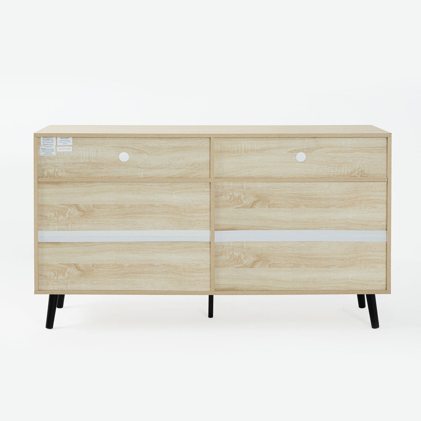 Evans 56 Inch Mid-Century Modern TV Stand with Open Shelves and Cabinets for Living Room, Bedroom