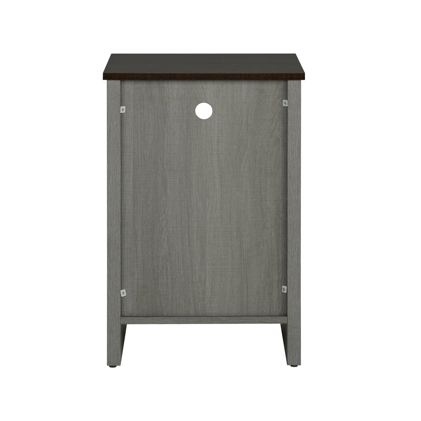 Furniture of America Farmhouse Grey 16-inch Side Table with Barn Door and Open Shelf