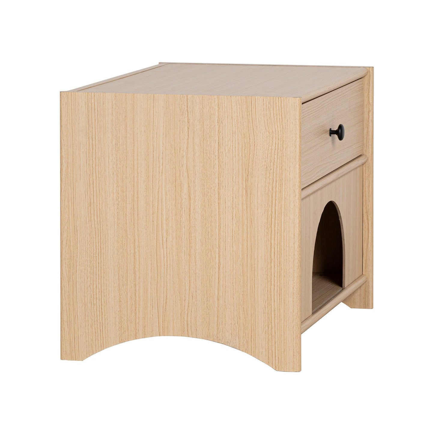 Travis Modern Natural 22-inch Side Table with Pet-Friendly Nook