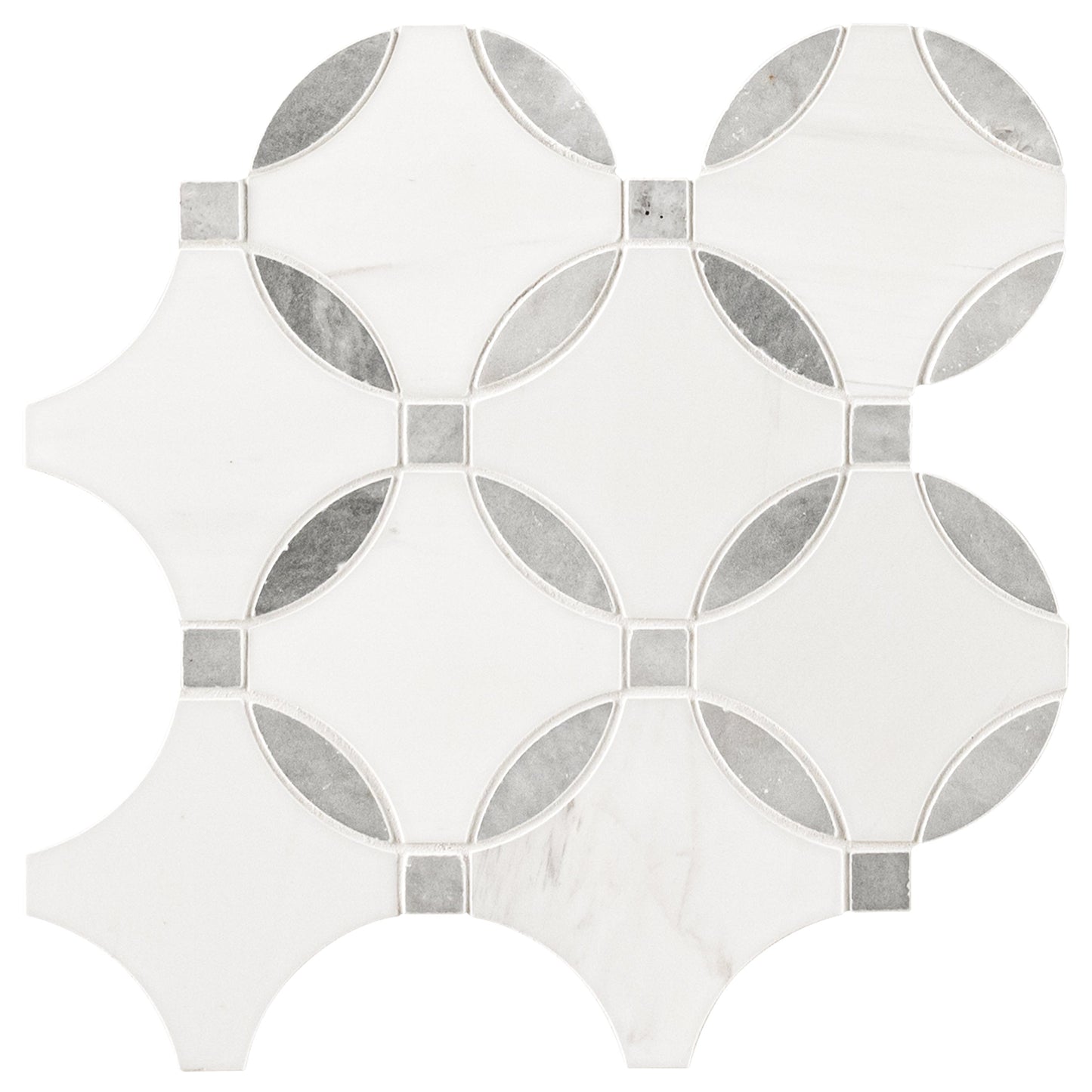 Bianco Dolomite Lola 10.25"x10.25" Polished Marble Mosaic Floor and Wall Tile - MSI Collection