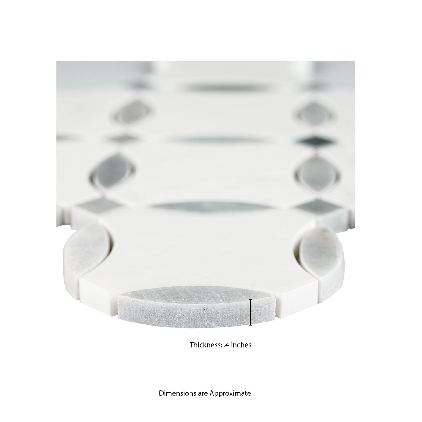 Bianco Dolomite Lola 10.25"x10.25" Polished Marble Mosaic Floor and Wall Tile - MSI Collection