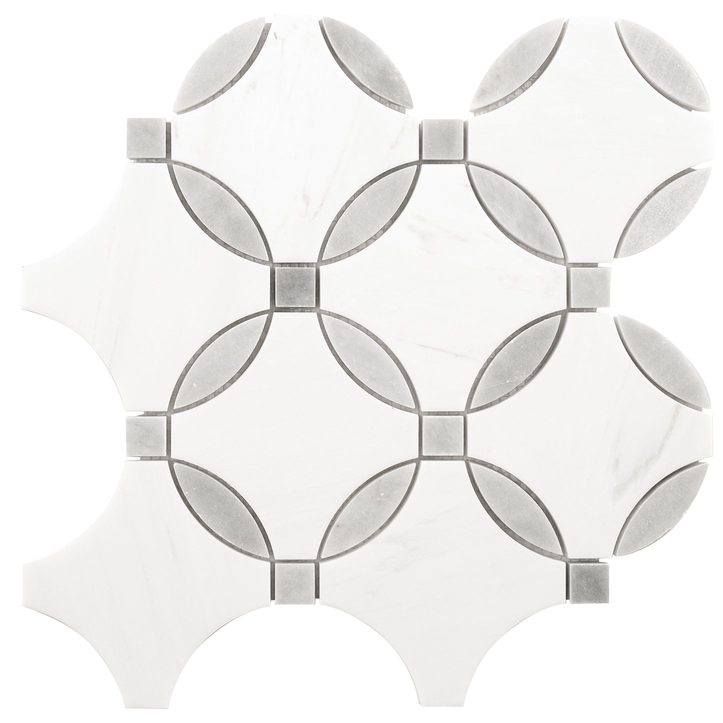 Bianco Dolomite Lola 10.25"x10.25" Polished Marble Mosaic Floor and Wall Tile - MSI Collection