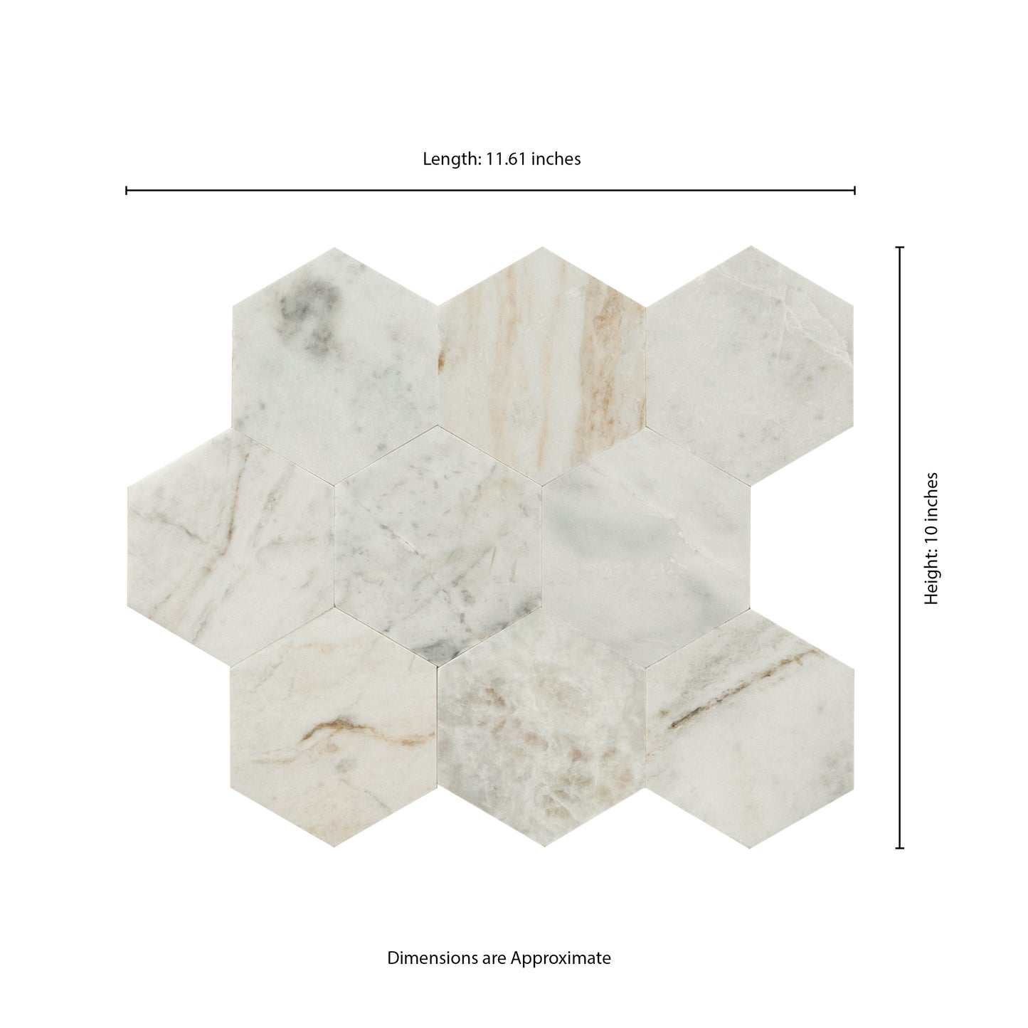 Arabescato Venato 10"x11.6" Peel and Stick Marble Mosaic Floor and Wall Tile - MSI Collection