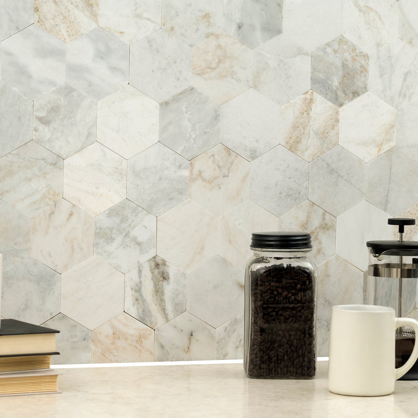 Arabescato Venato 10"x11.6" Peel and Stick Marble Mosaic Floor and Wall Tile - MSI Collection