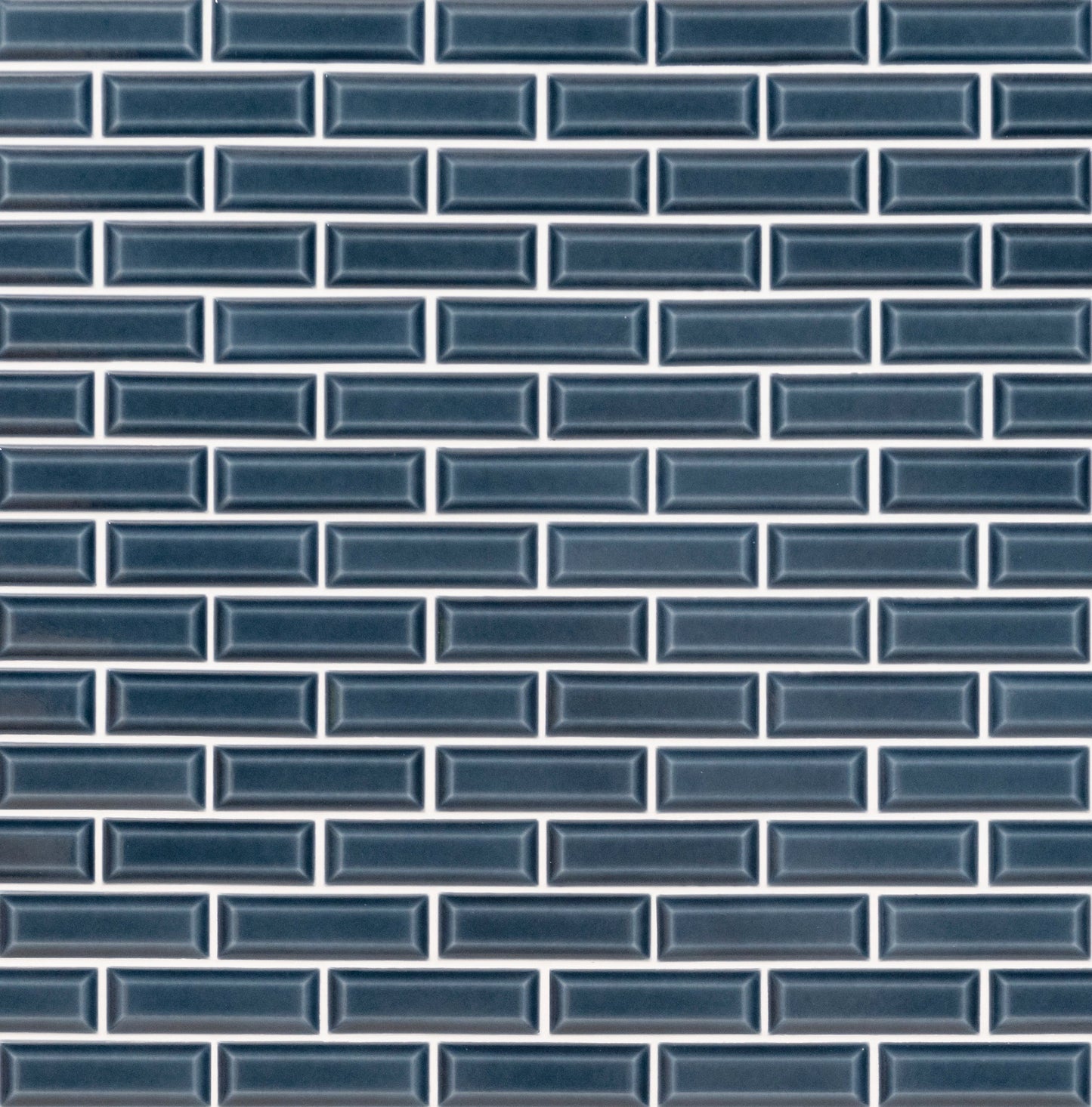 Bay Blue Beveled 12"x12" Ceramic Mesh-Mounted Mosaic Tile - MSI Collection