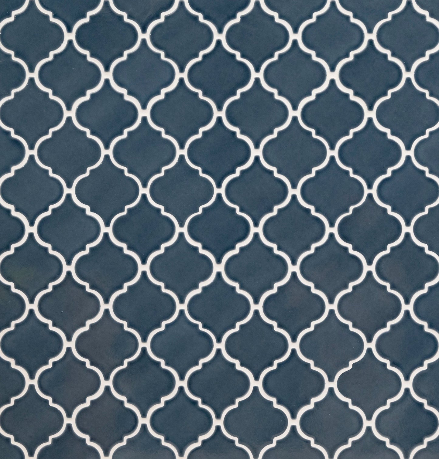 Bay Blue Arabesque 10.83"x15.50" Ceramic Mesh-Mounted Mosaic Tile - MSI Collection