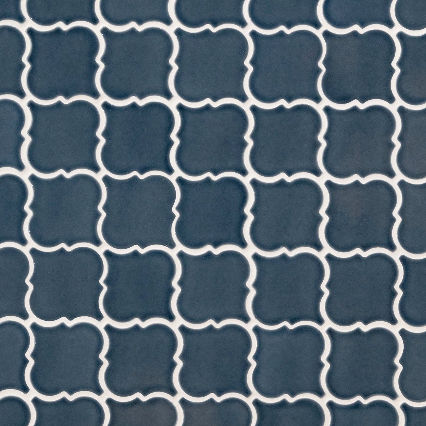 Bay Blue Arabesque 10.83"x15.50" Ceramic Mesh-Mounted Mosaic Tile - MSI Collection