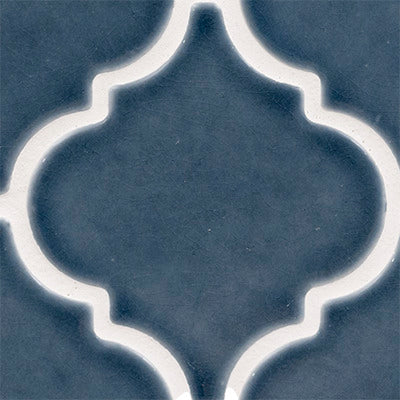 Bay Blue Arabesque 10.83"x15.50" Ceramic Mesh-Mounted Mosaic Tile - MSI Collection