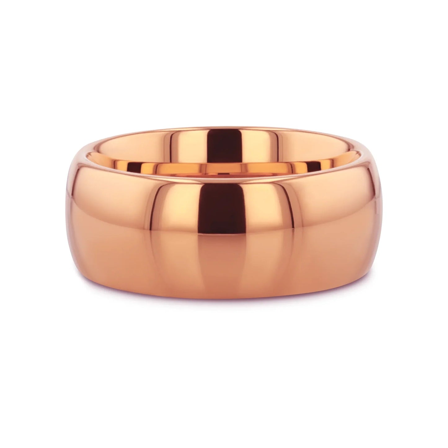 SOL Traditional Domed Rose Gold–Plated Tungsten Carbide Wedding Ring, 4mm–8mm