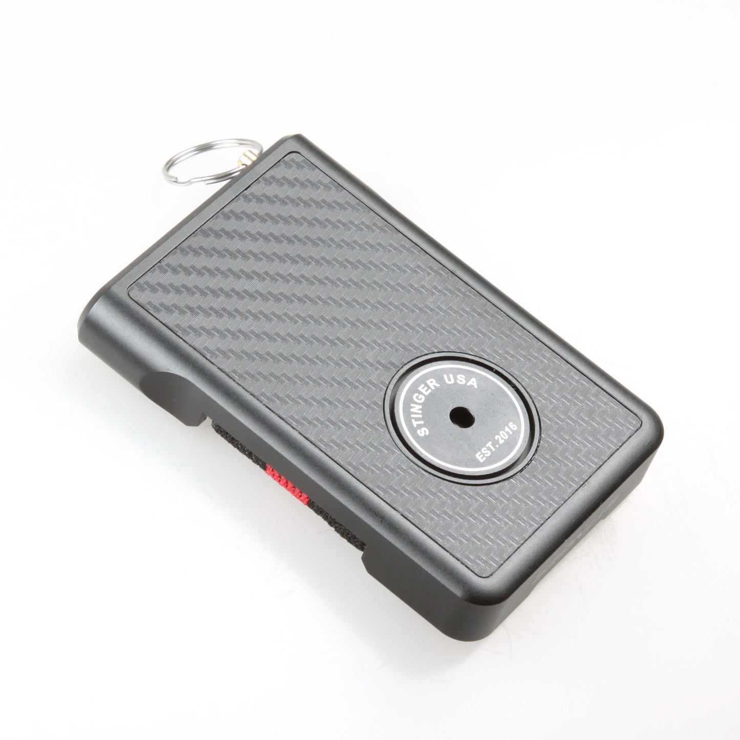 Stinger Aluminum Minimalist Wallet, Card Holder, Safety Wallet with Personal Alarm ( Black Carbon Fiber)