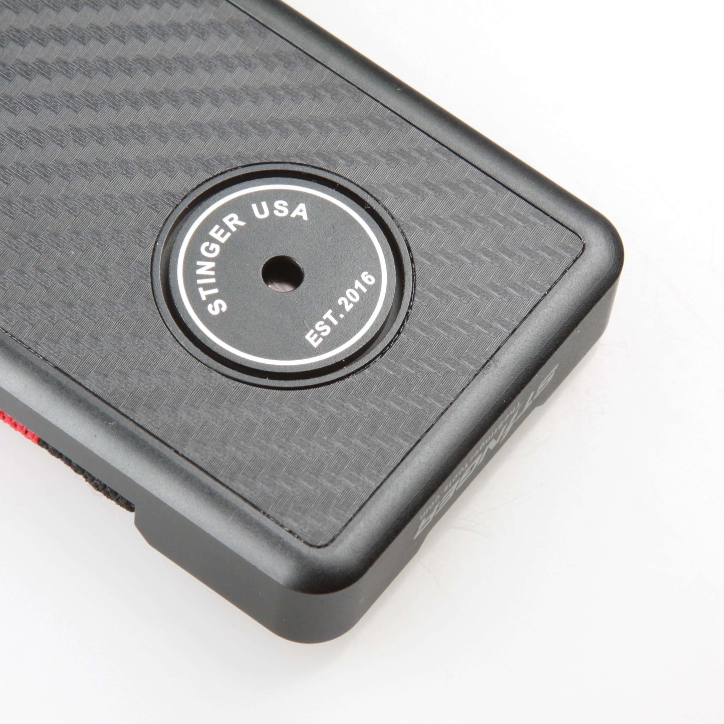 Stinger Aluminum Minimalist Wallet, Card Holder, Safety Wallet with Personal Alarm ( Black Carbon Fiber)