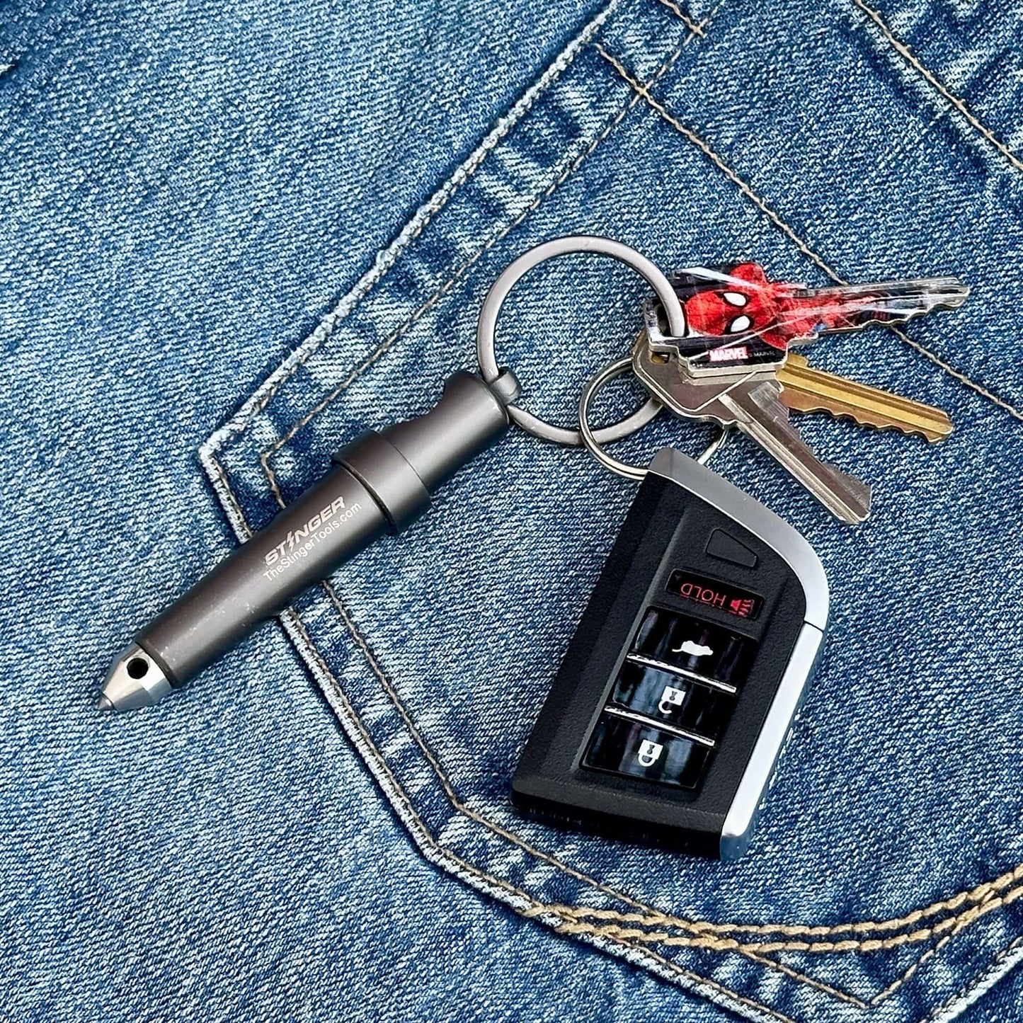 Stinger Multi-Tool Keyring with Glass Breaker Bottle Opener