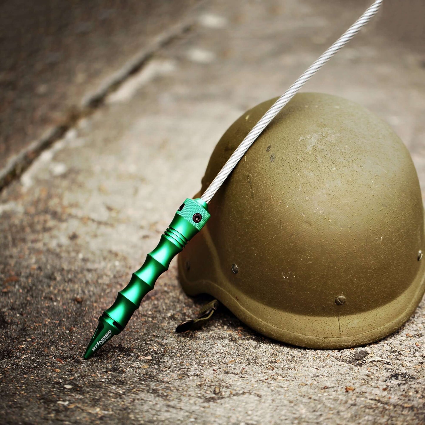 Stinger Whip Car Emergency Tool with Window Breaker (Midnight Green)