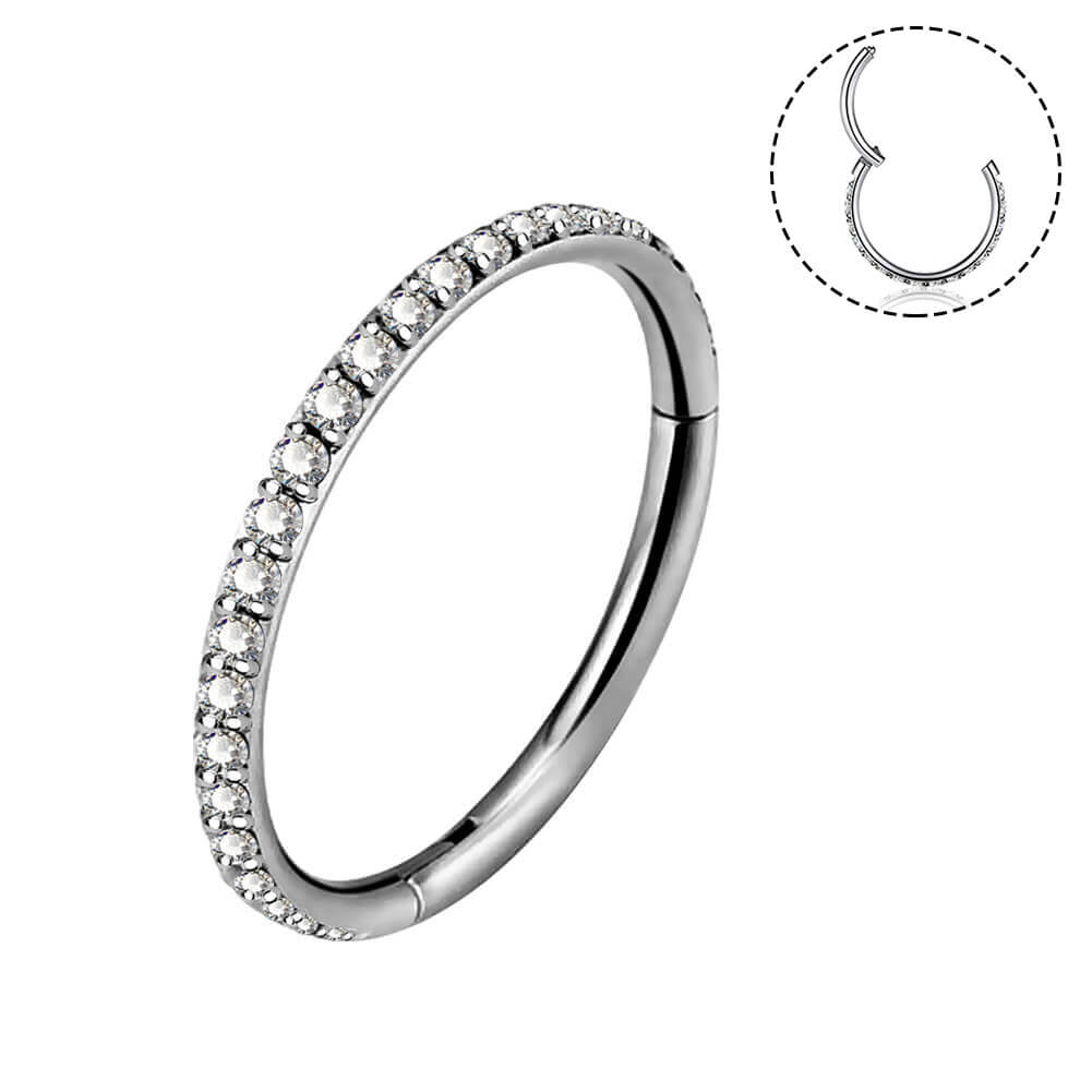18G CZ Titanium Segment Nose Hoop