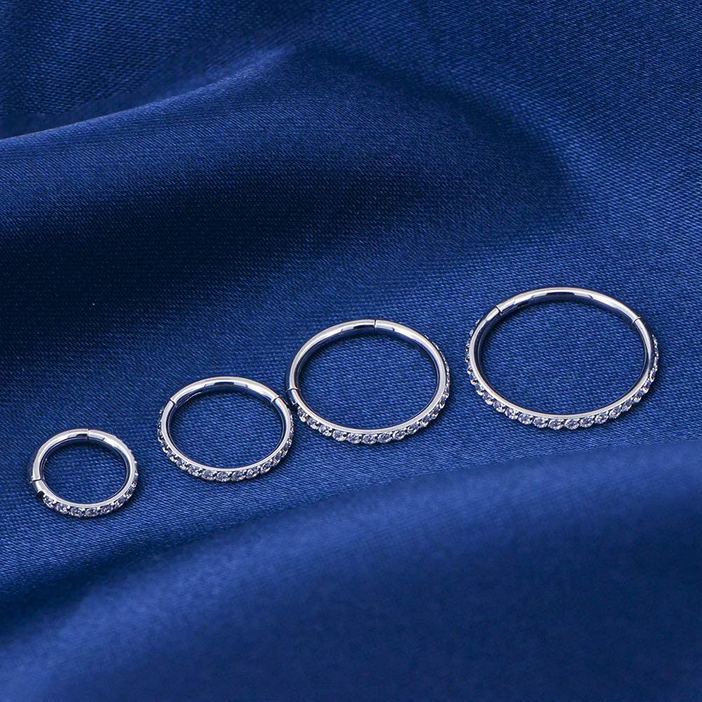 18G CZ Titanium Segment Nose Hoop
