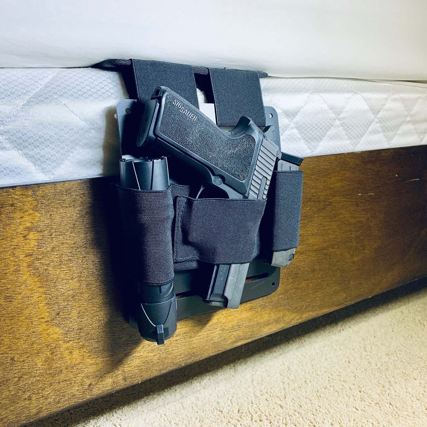 Stinger Bedside Holster, Mattress Holster, Bed Holster, Bedside Gun Holster (Black)