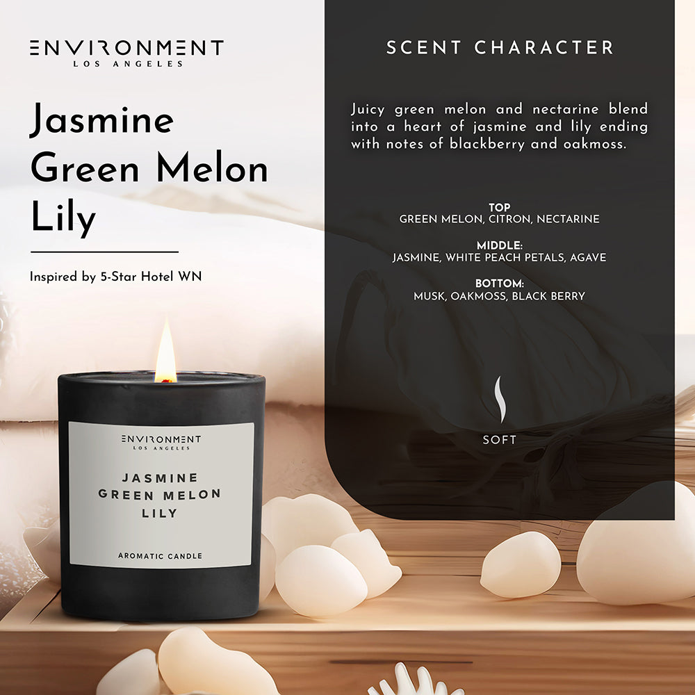 8oz Jasmine | Green Melon | Lily Candle with Lid and Box (Inspired by The Wynn Hotel®)