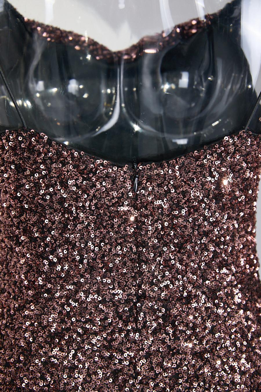 High quality elegant slight stretch sling sequins slim high slit maxi dress