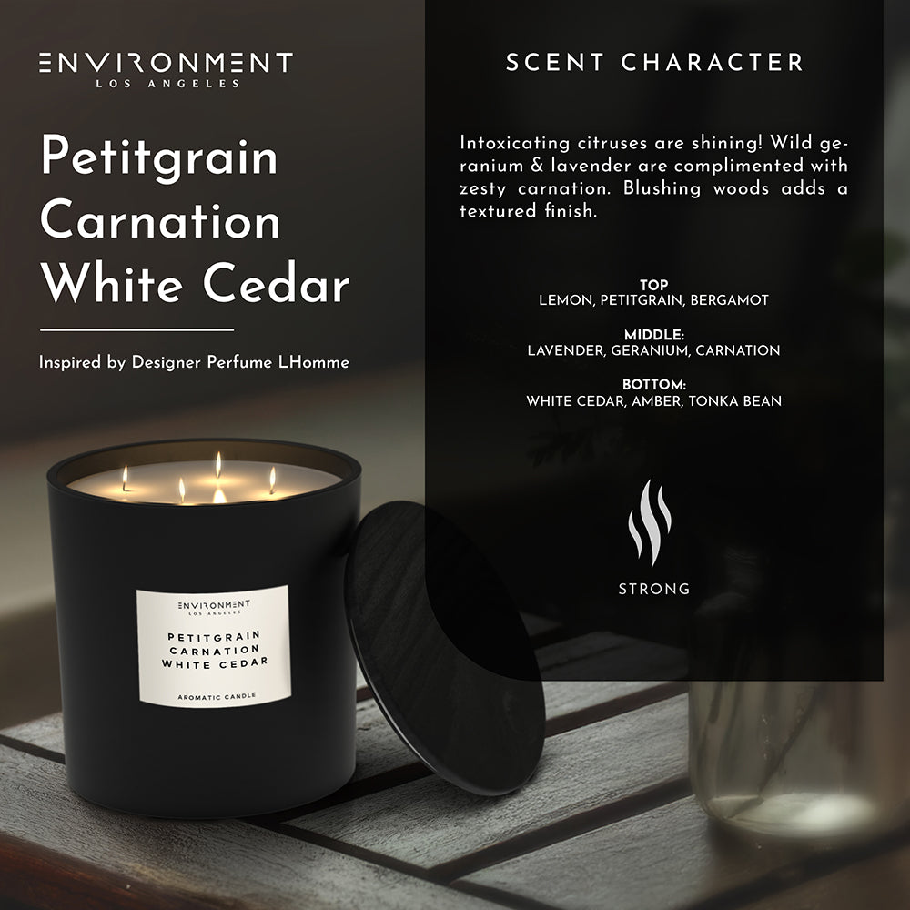 55oz Petitgrain | Carnation | White Cedar Candle (Inspired by YSL L'Homme®)