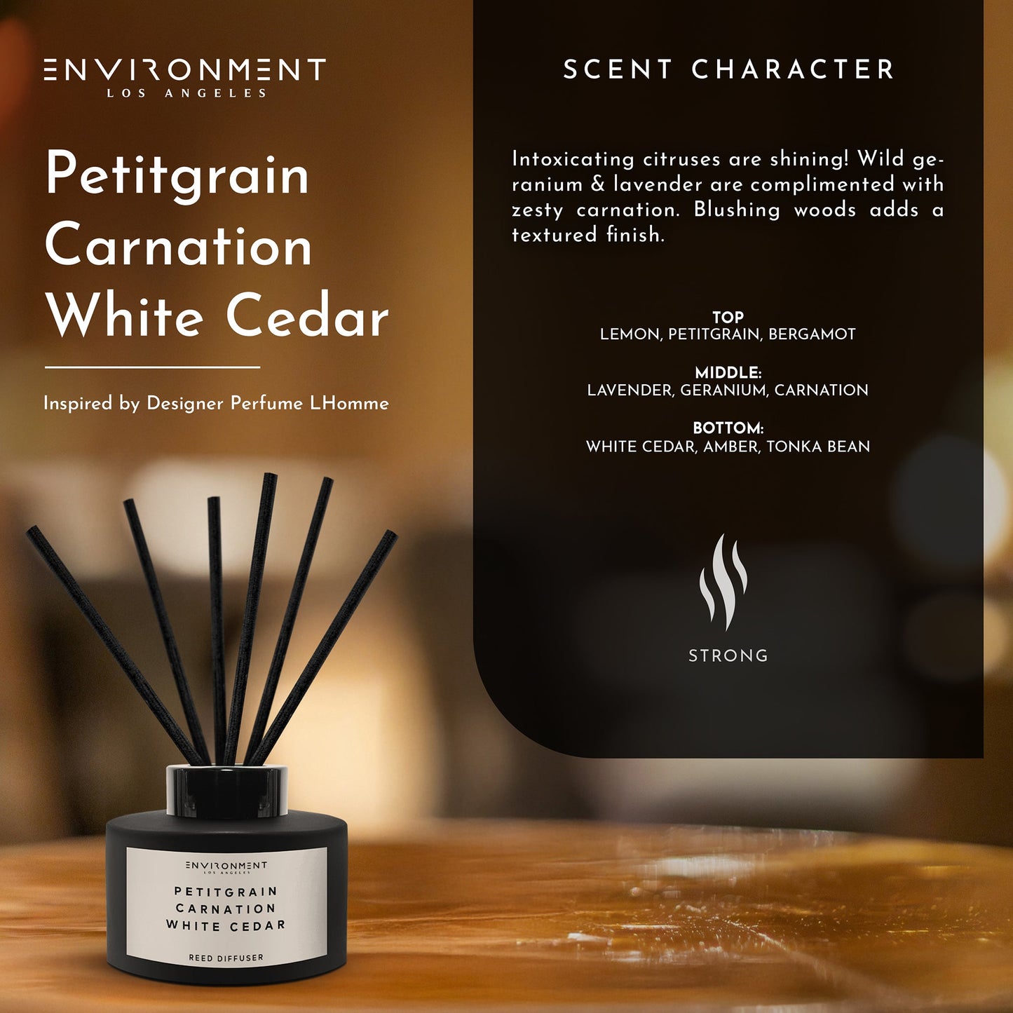 Petitgrain | Carnation | White Cedar Diffuser (Inspired by YSL L'Homme®)