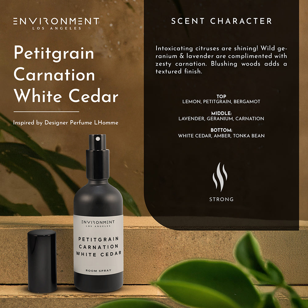 Petitgrain | Carnation | White Cedar Room Spray (Inspired by YSL L'Homme®)