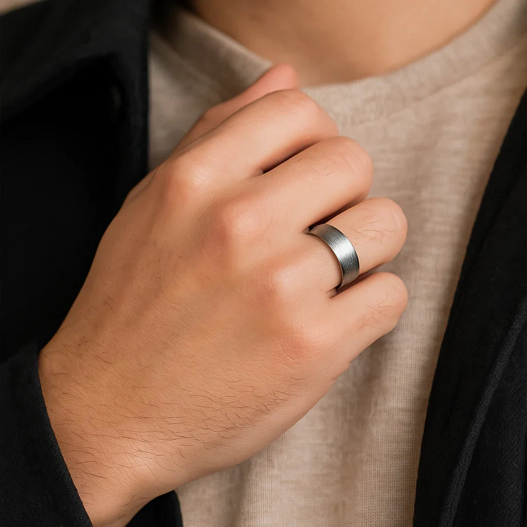 BLACKWALD Domed Tungsten Carbide Ring with Wire Brushed Finish – 6mm & 8mm