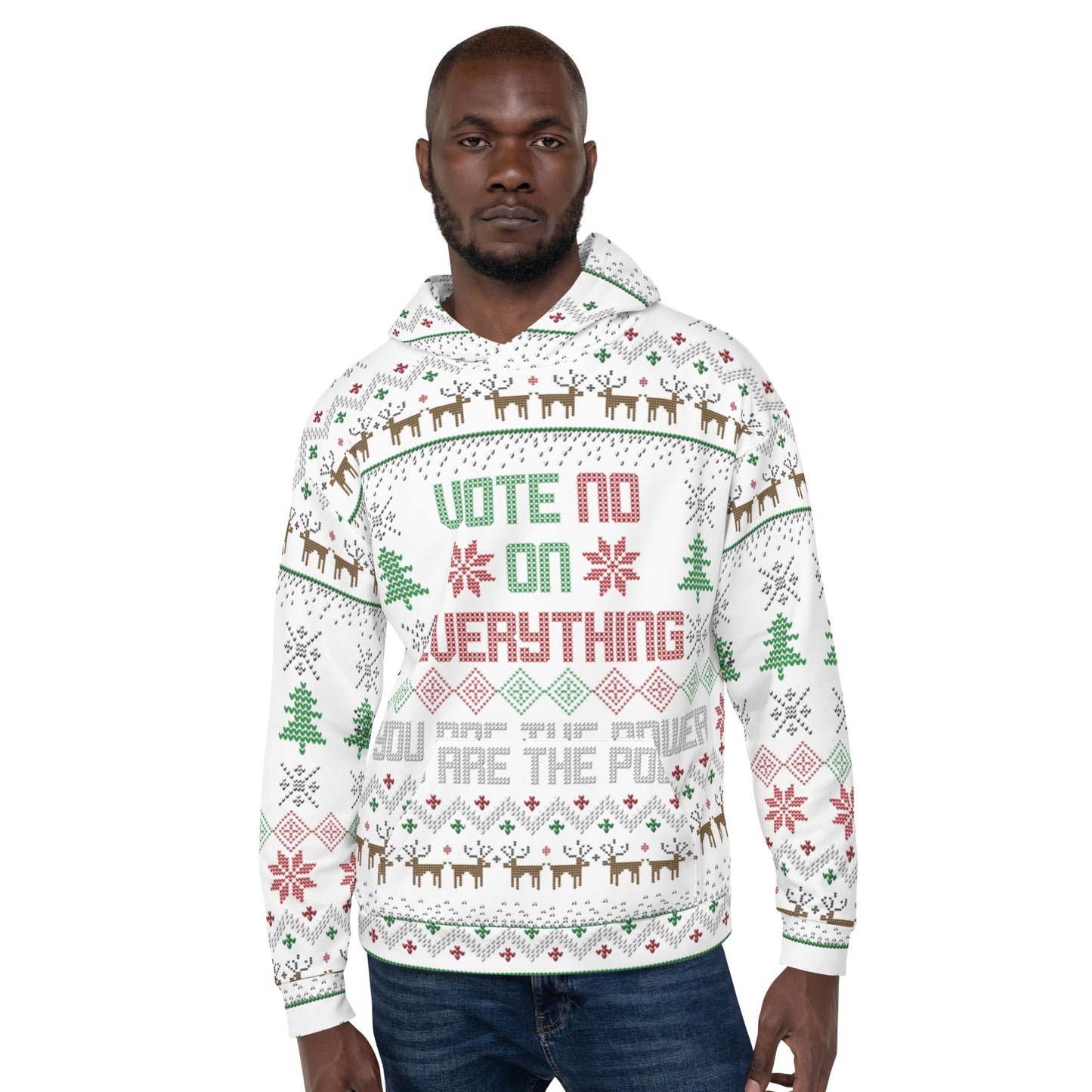 Vote NO on Everything Ugly Christmas Sweater Unisex Hoodie