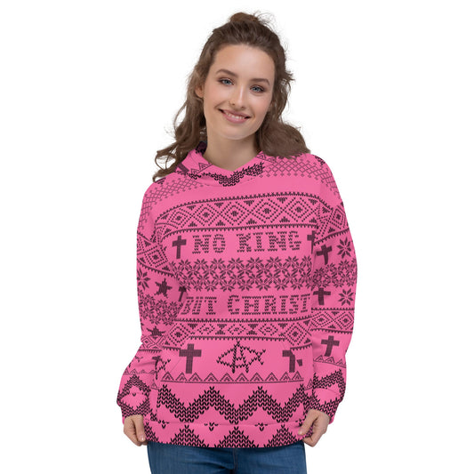 AnarchoChristian No King but Christ Unisex Ugly Christmas Sweater Hoodie