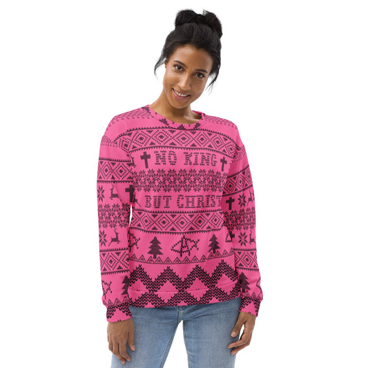AnarchoChristian No King but Christ Unisex Ugly Christmas Sweater