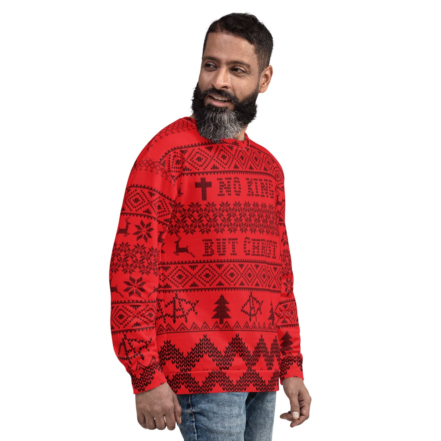 AnarchoChristian No King but Christ Unisex Ugly Christmas Sweater